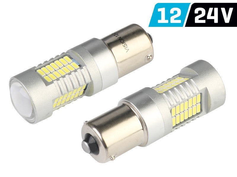 Izzó VISION P21W BA15s 12/24V 52x 4014 SMD LED, lencsével, CANBUS, fehér, 2 db