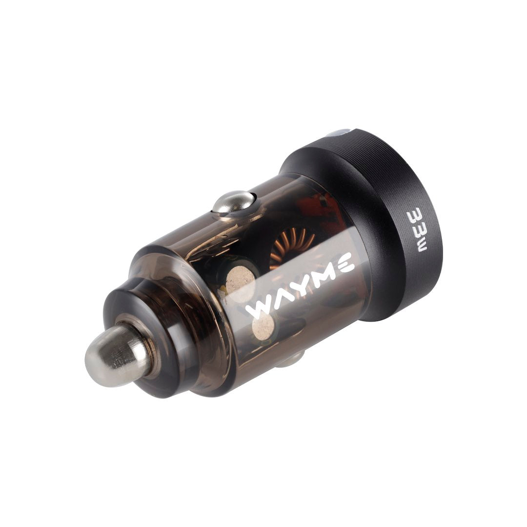 WAYME töltő 1224V USB 18W  USB C PD 33W gyűrűvel átlátszó fekete színű – kép 2