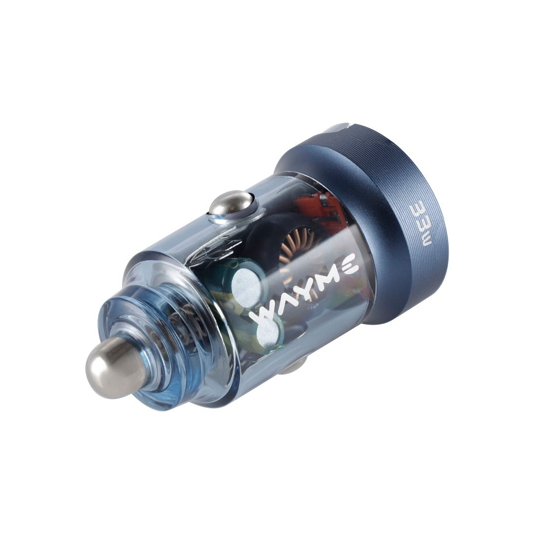 WAYME töltő 1224V USB 18W  USB C PD 33W gyűrűvel átlátszó kék színű – kép 2