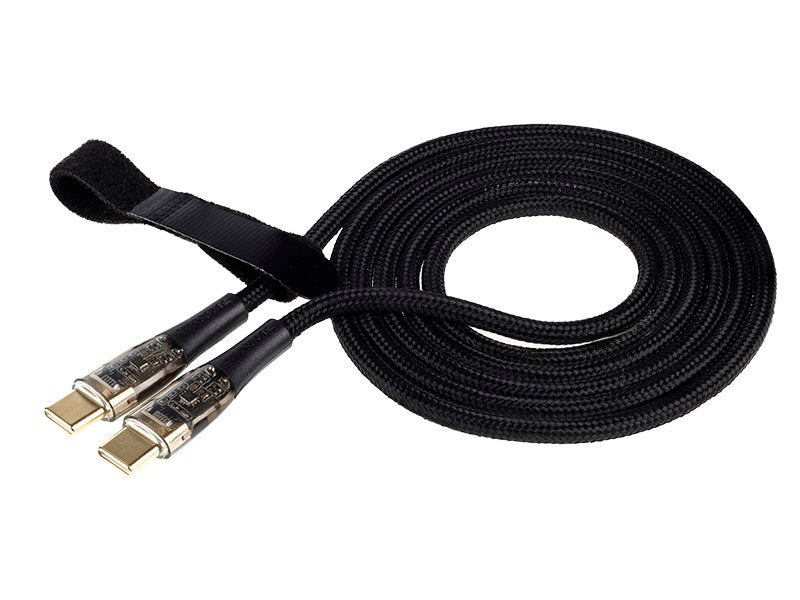 WAYME Mikroszálas fonott töltő  és szinkronizáló kábel 120 cm USB C > USB C PD max 100W – kép 2