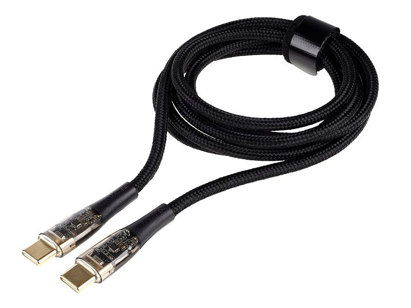 WAYME Mikroszálas fonott töltő  és szinkronizáló kábel 120 cm USB C > USB C PD max 100W – kép 3