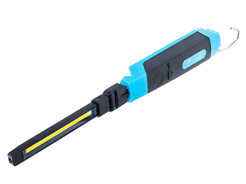 Újratölthető összecsukható műhelylámpa 5W 500 lm COB LED  2W 150 lm LED IK07 klippel és mágnessel – kép 3