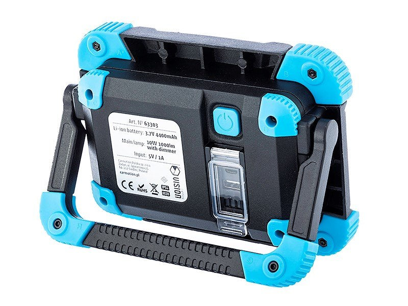 Led munkalámpa 10W COB LED újratölthető 1000 lm IK08 IP54  mágneses tartókar – kép 4