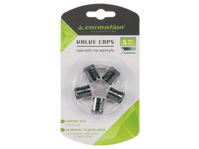 Alumínium szelepsapkák műanyag menetes betéttel 5 db pisztolymetál színben – kép 3