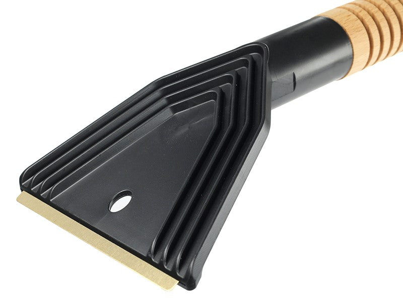 55 cm es kefekaparó sárgaréz pengével és hullámos fa nyéllel – kép 4