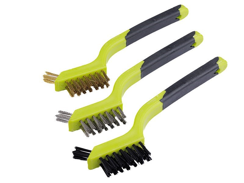 3 db kefekészlet - nejlon, sárgaréz, rozsdamentes acél