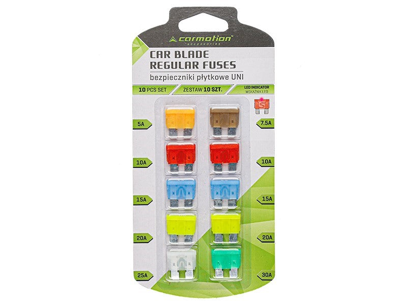 UNI pengés biztosítékok LED-es kijelzővel, 10 db