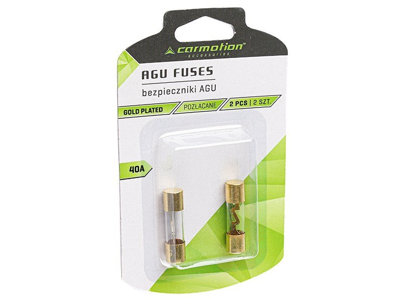 AGU 10,3x38 mm-es üveg biztosíték, 40A, aranyozott, 2 db