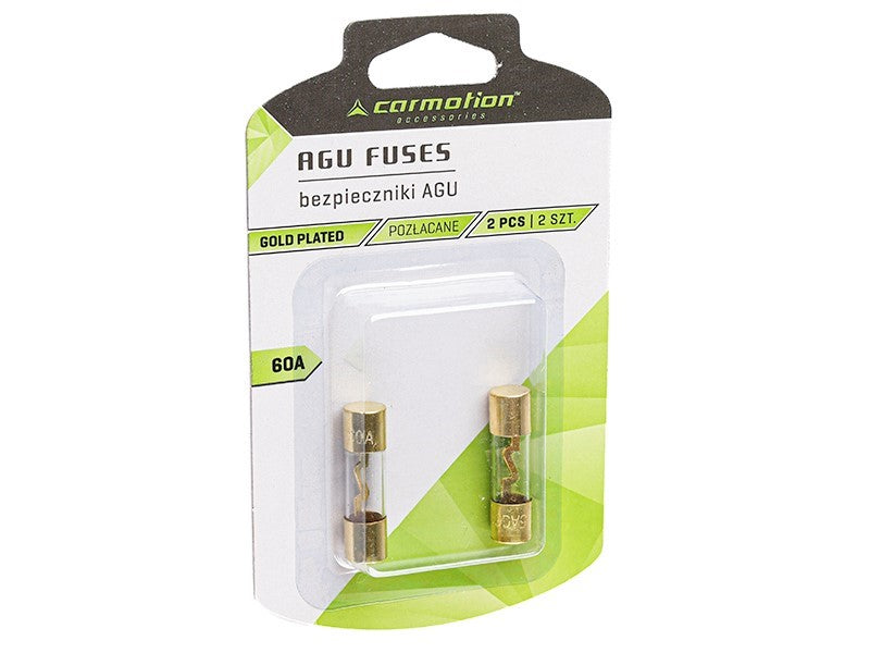 AGU 10,3x38 mm-es üveg biztosíték, 60A, aranyozott, 2 db