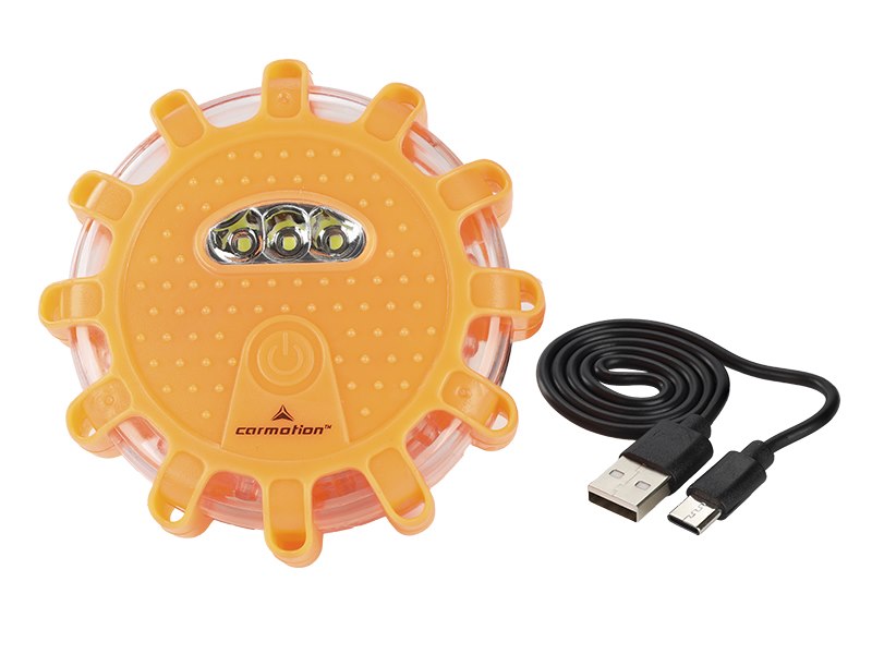 Újratölthető vészjelző lámpa 12 LED  3 LED  USB C kábel – kép 2