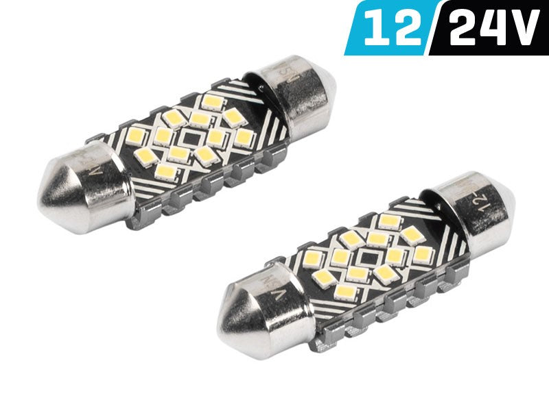 Izzó VISION Festoon SV8.5 36 mm 12/24V 12x 2016 SMD LED, CANBUS, fehér, 2 db