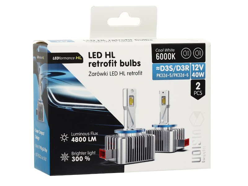 Izzók VISION LED retrofit D3SD3R HL 40W 4200 lm 6000K 2 db – kép 4
