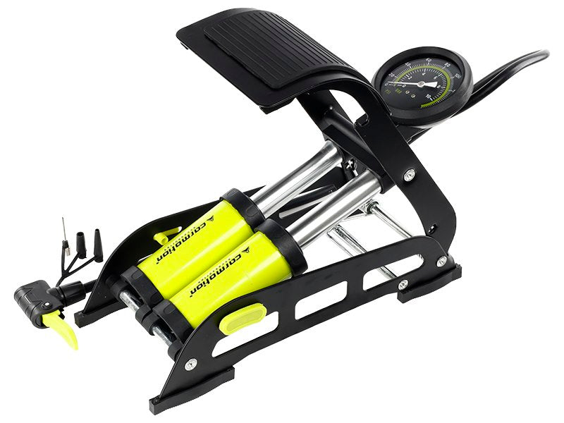 Dupla dugattyús lábszivattyú analóg nyomásmérővel max 11 BAR  160 PSI – kép 3