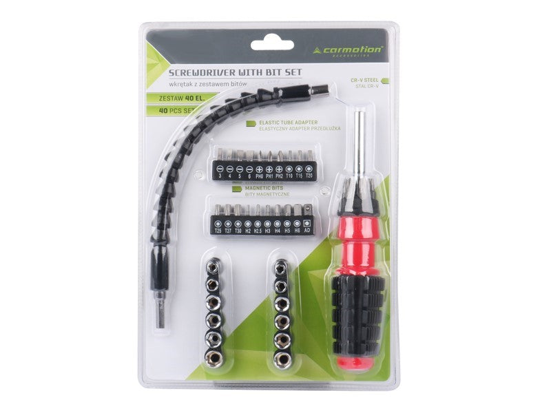 Csavarhúzó flexibilis hosszabbítóval 30 cm bitek és foglalatok 40 el – kép 2