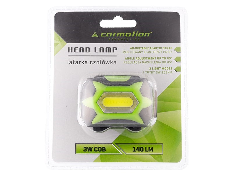 Fejlámpa 3W COB 100 LM 3x AAA tápegységgel nem tartozék – kép 3