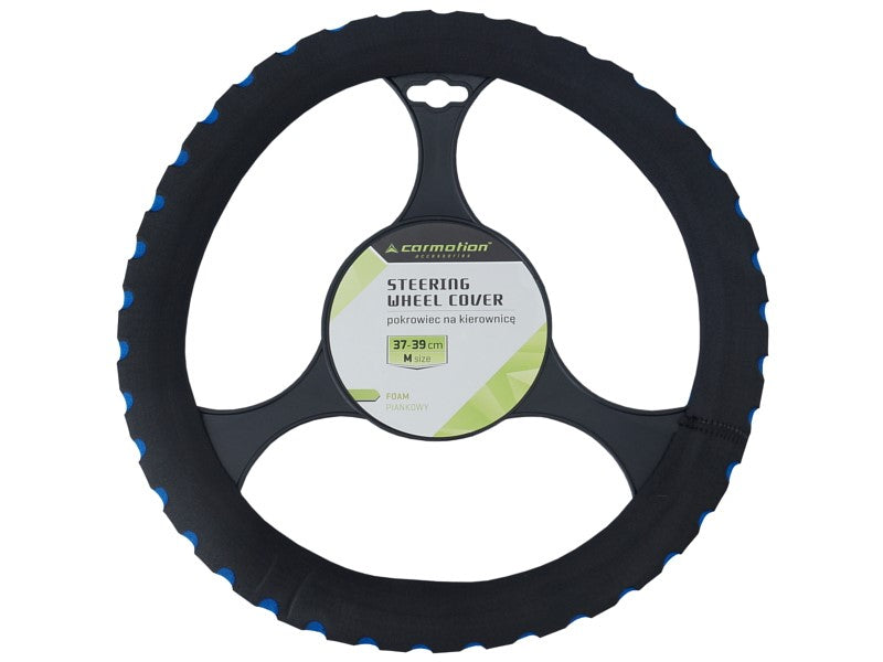 Kormánykerék huzat 37 39 cm M hab fekete  kék – kép 2