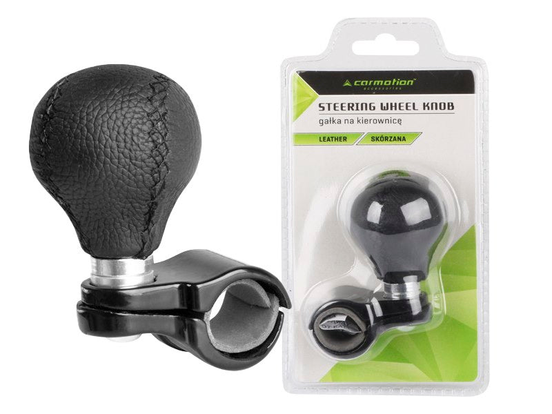 Bőr kormánykerékgomb fekete – kép 3