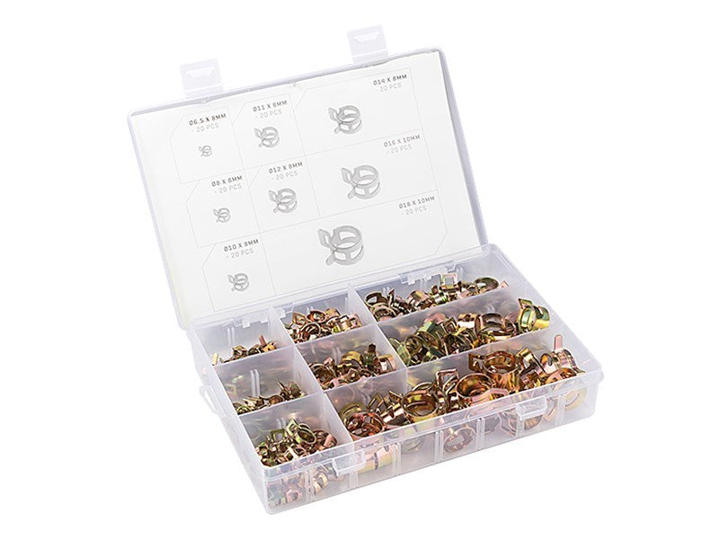 Rugós tömlőbilincsek, 160 db