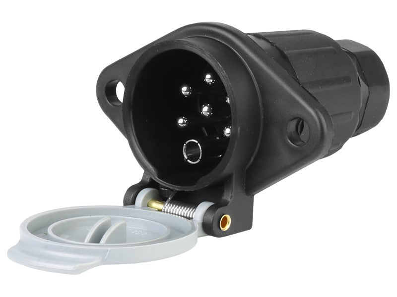 7 PIN-es csatlakozóaljzat, pótkocsihoz, 24V, S típus, műanyag