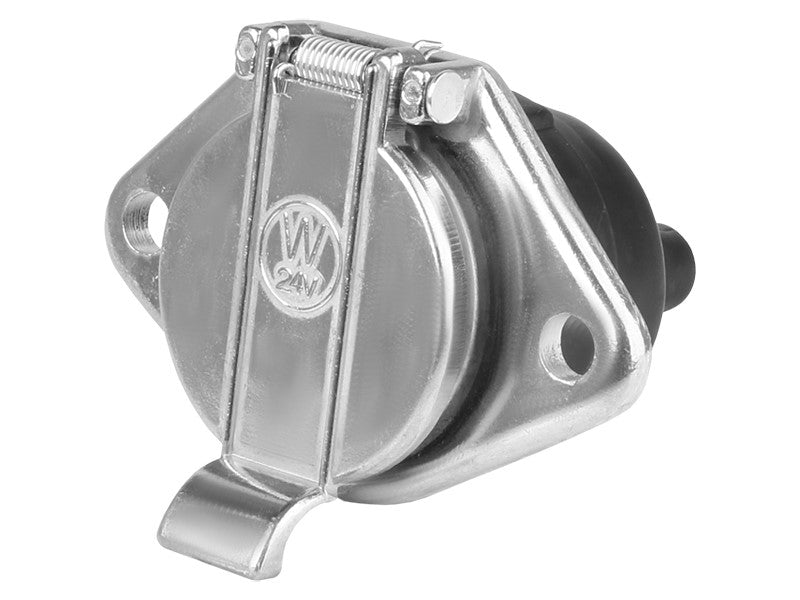 7 PIN es csatlakozóaljzat pótkocsihoz 24V N típus alumínium – kép 2