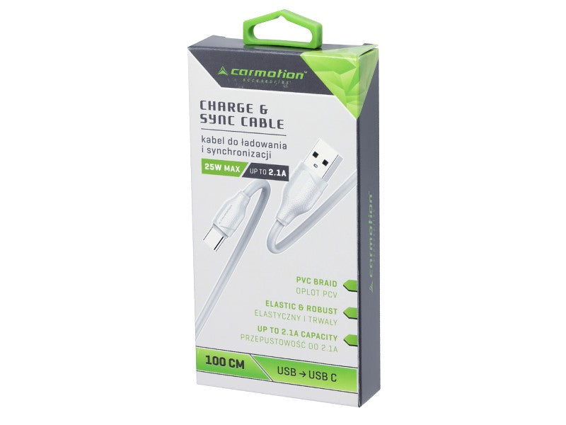 Töltő  és szinkronizáló kábel 100 cm USB> USB C – kép 3