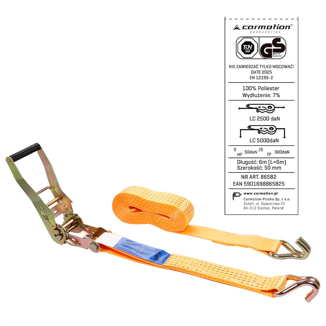 Ratchet rögzítő heveder 50 mm max 5000 kg 6 m – kép 4