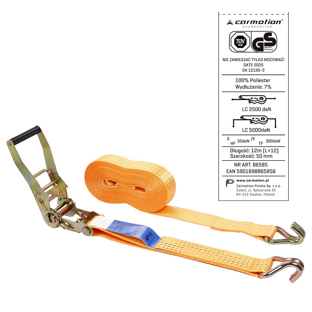 Ratchet rögzítő heveder 50 mm max 5000 kg 12 m – kép 4
