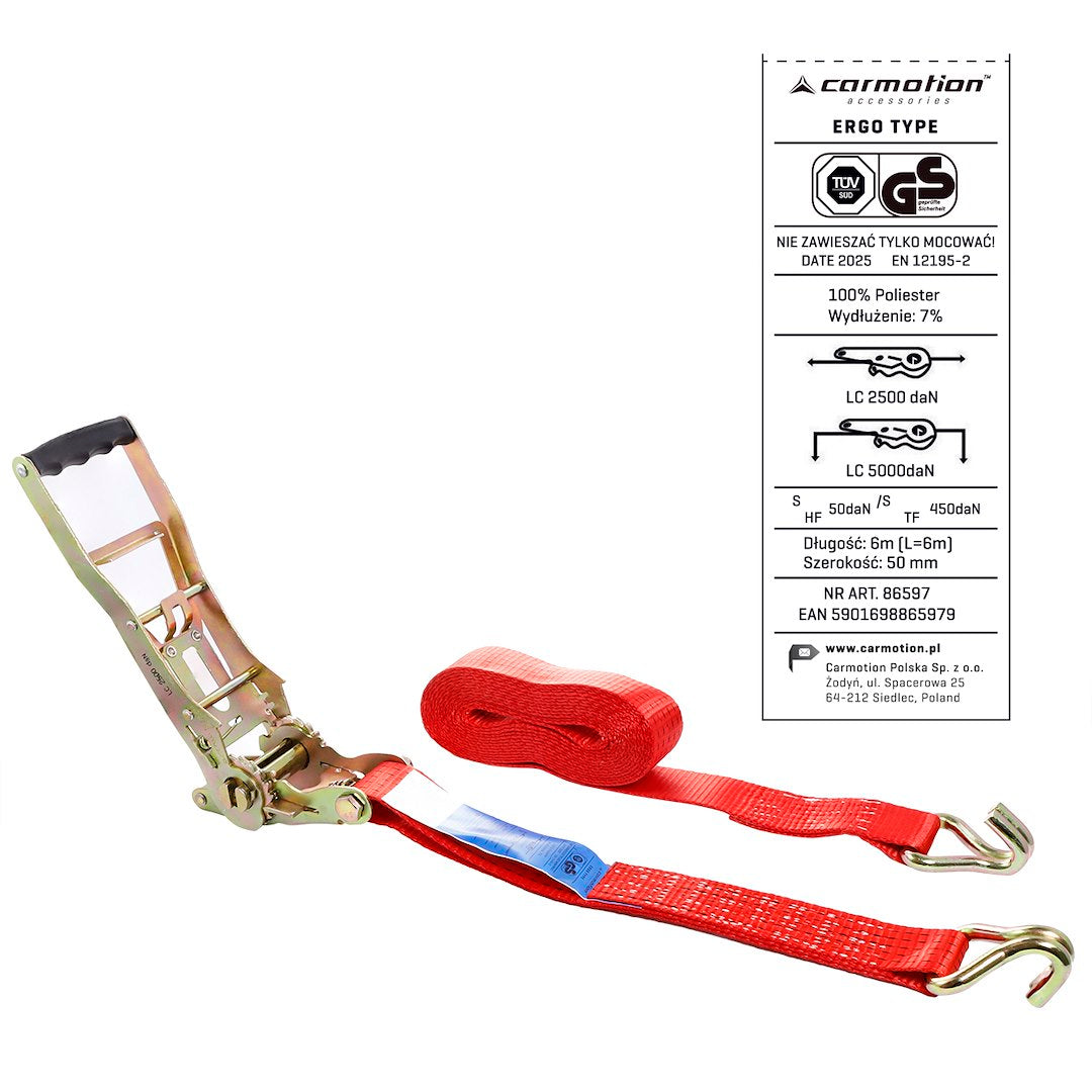 ERGO racsnis rögzítőheveder 50 mm 6 m max 5000 kg – kép 4