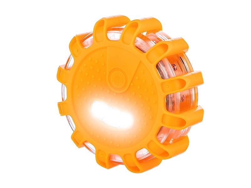 Vészjelző lámpa 12 LED  3 LED mágnessel és kampóval szerelve tápegység 3x AAA narancssárga színben – kép 3