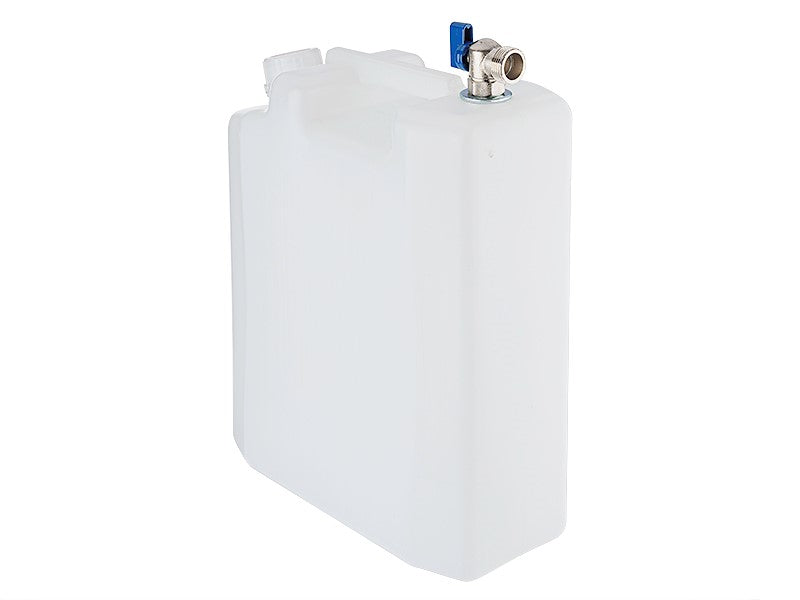 10 literes víztartály 26 mm es rövid fém menetes szeleppel fehér színben – kép 2