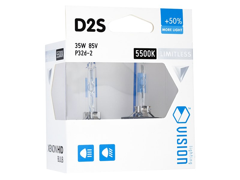 Izzók Xenon VISION D2S 5500K 85V 35W P32d-2 + 50% korlátlan fehér, 2 db