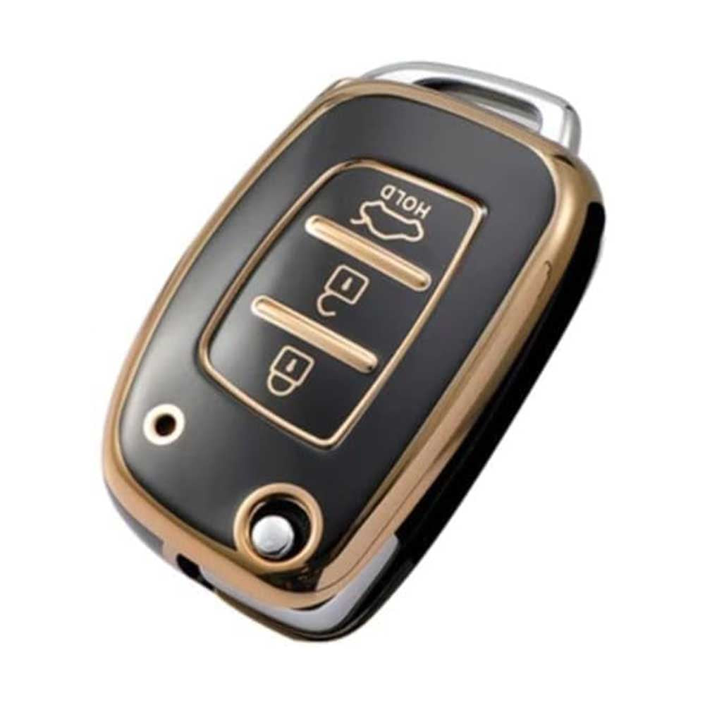 Hyundai 3 gombos TPU kulcstok - Fekete