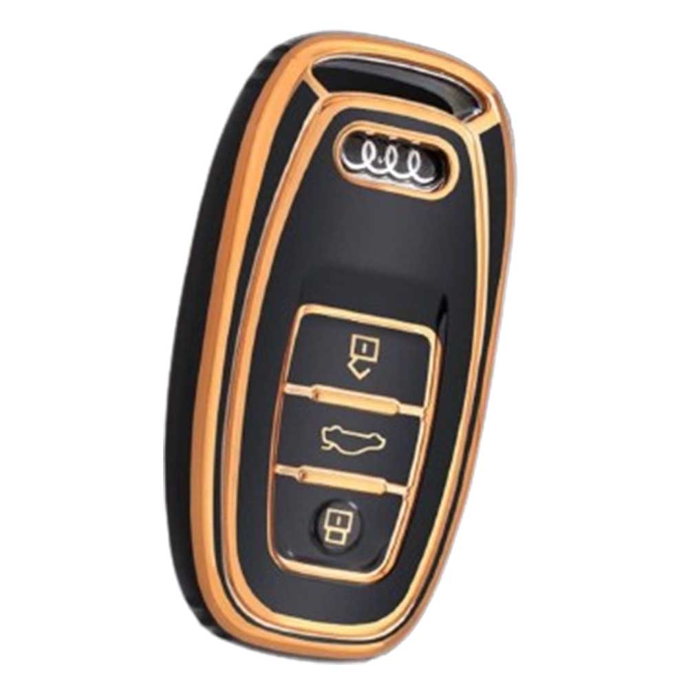 Audi kulcs TPU tok 3 gombos - Fekete