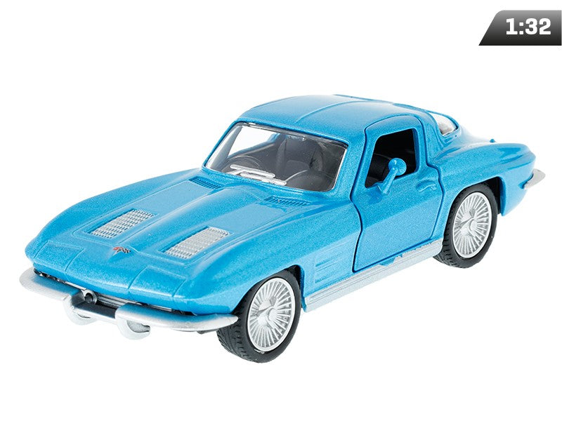 1:32-es modell, RMZ 1963 Chevrolet Corvette Stingray osztott ablak, kék