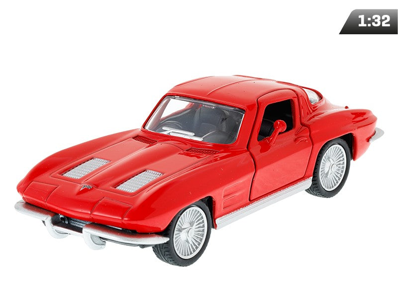 1:32-es modell, RMZ 1963 Chevrolet Corvette Stingray osztott ablak, piros