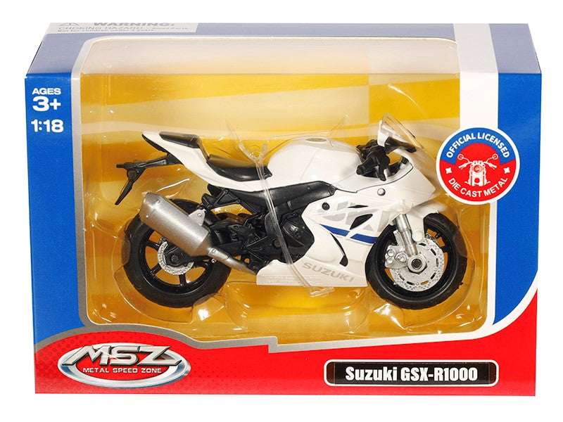 1:18 SUZUKI GSX R1000 modell fehér – kép 4