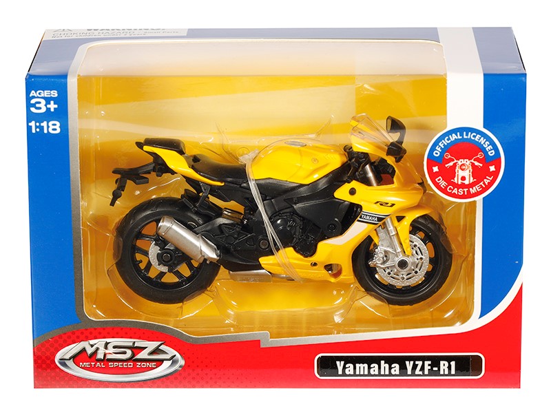 1:18 YAMAHA YZF R1 modell sárga – kép 4