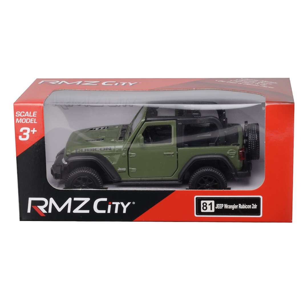 1:35 RMZ modell Jeep Wrangler Rubicon 2021 kabrió zöld – kép 4