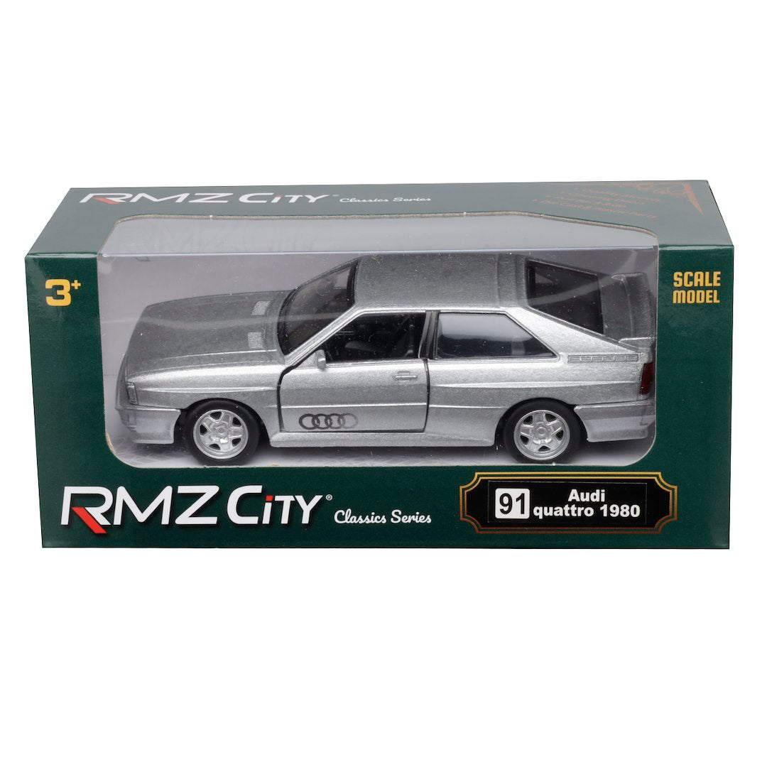 1:35 RMZ Audi Quattro Coupe 1980 1991 ezüst modell – kép 4