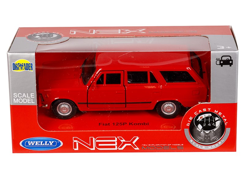 1:34 es modell Fiat 125P Kombi piros – kép 4