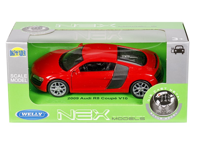 1:32 es modell 2009 es Audi R8 Coupe V10 piros – kép 4