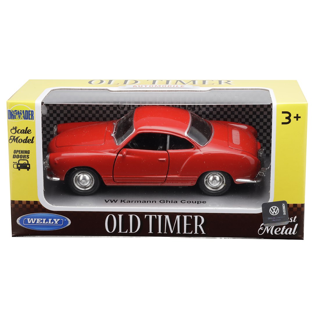 1:34 es modell VW Karmann Ghia Coupe piros – kép 4