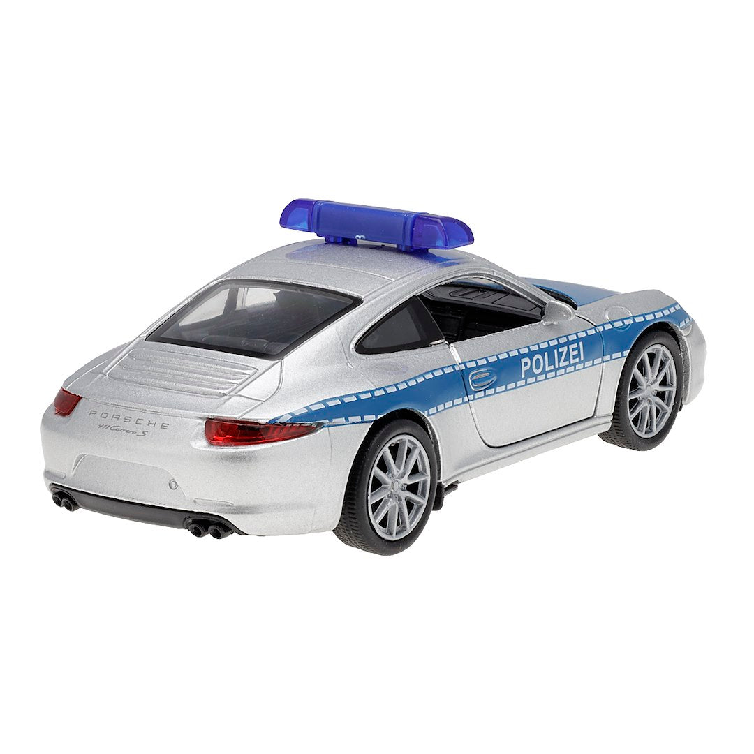 1:34 es modell PORSCHE 911 Carrera S POLIZEI ezüst – kép 3