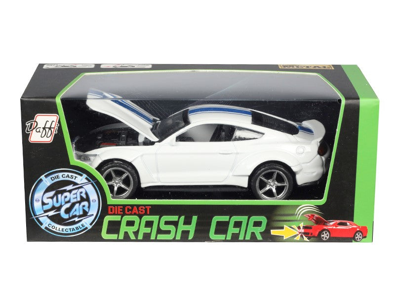 Modell Dodge Challenger CRASH CAR fehér A02400B – kép 4