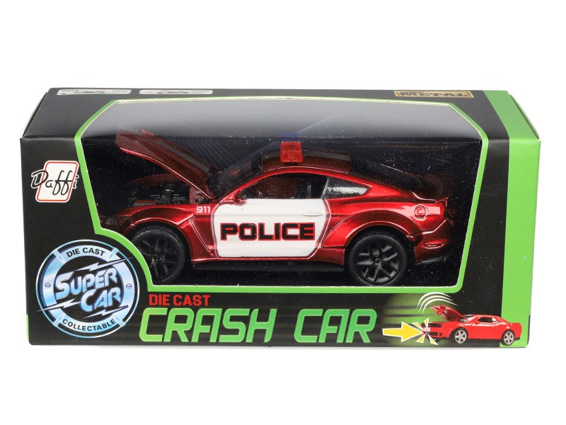 Modell Dodge Challenger CRASH CAR rendőrség piros A02400PC – kép 4