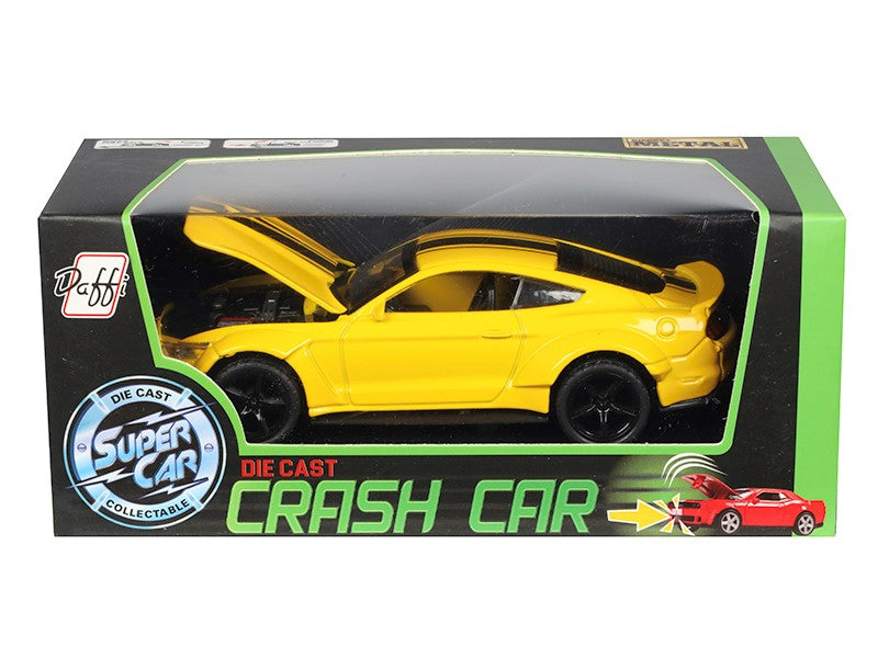 Modell Dodge Challenger CRASH CAR sárga A02400Z – kép 4