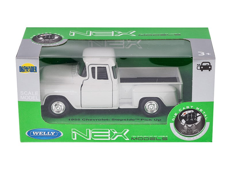 1:34 es modell 1955 Chevrolet Stepside Pick Up fehér A00880CHSB – kép 4