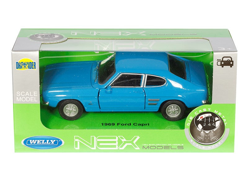 1:34 es modell 1969 Ford Capri kék A880FCN – kép 4