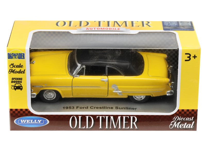1:34 es modell Ford Crestline Sunliner 1953 sárga színű – kép 4
