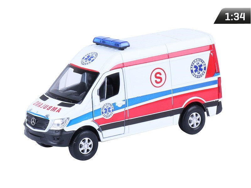 1:34-es modell, PRL Mercedes-Benz Sprinter AMBULANS, fehér (A884MBSAMB)